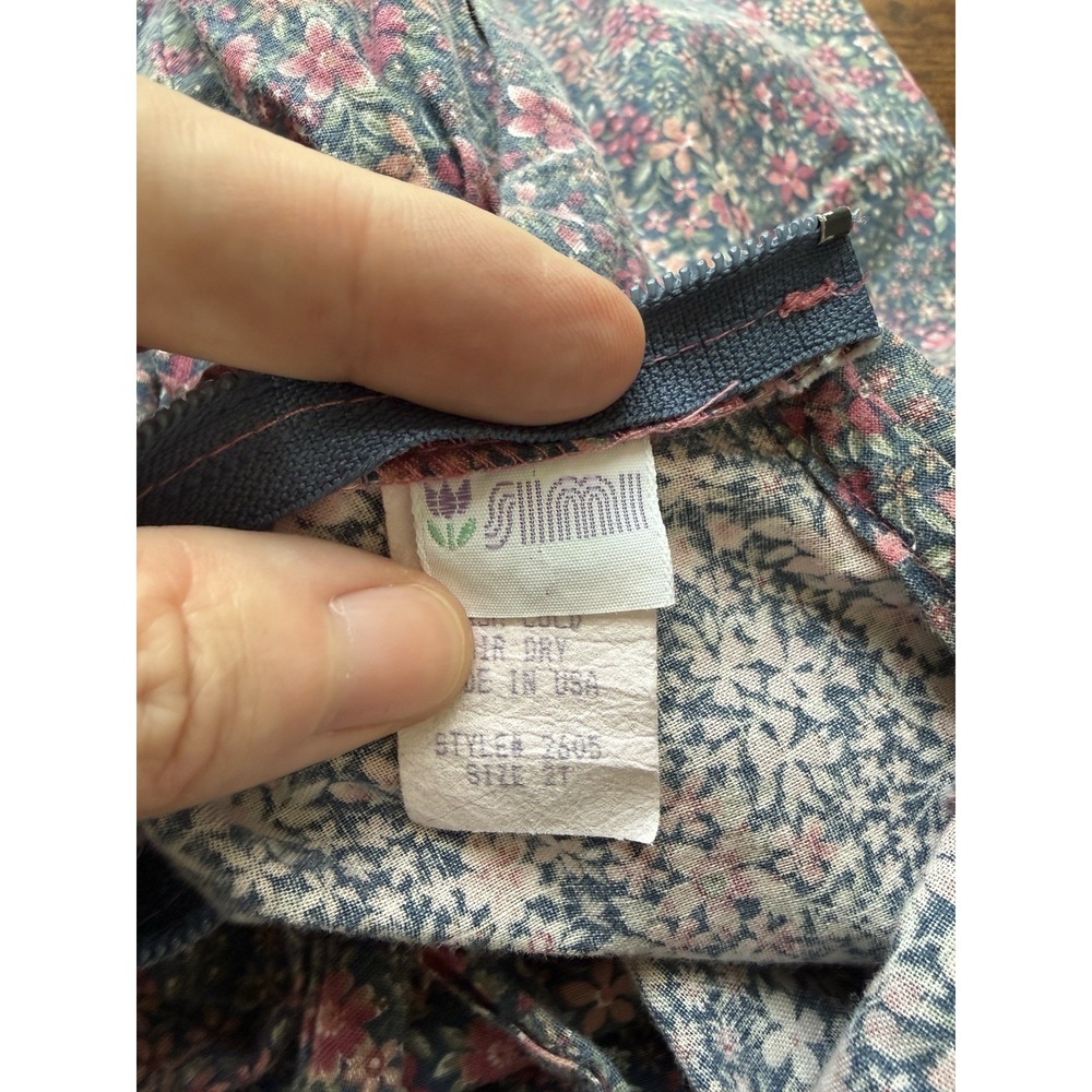 Vintage Simi Toddler Girls Dress Size 2T Peter Pan Collar Ditzy Floral Lined - Picture 6 of 9
